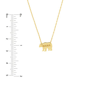 Mama Bear Necklace 14kt Gold