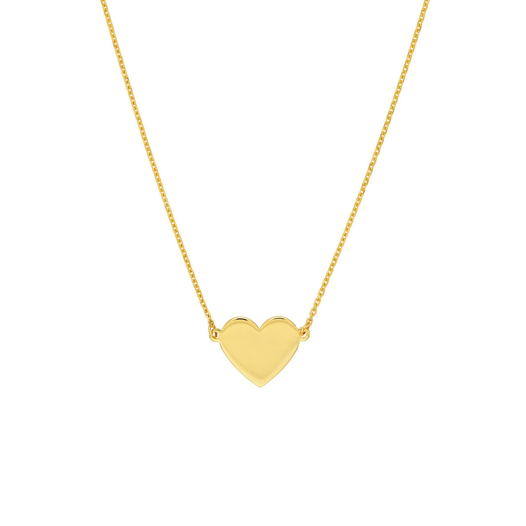 Simple Flat Heart Adjustable Necklace