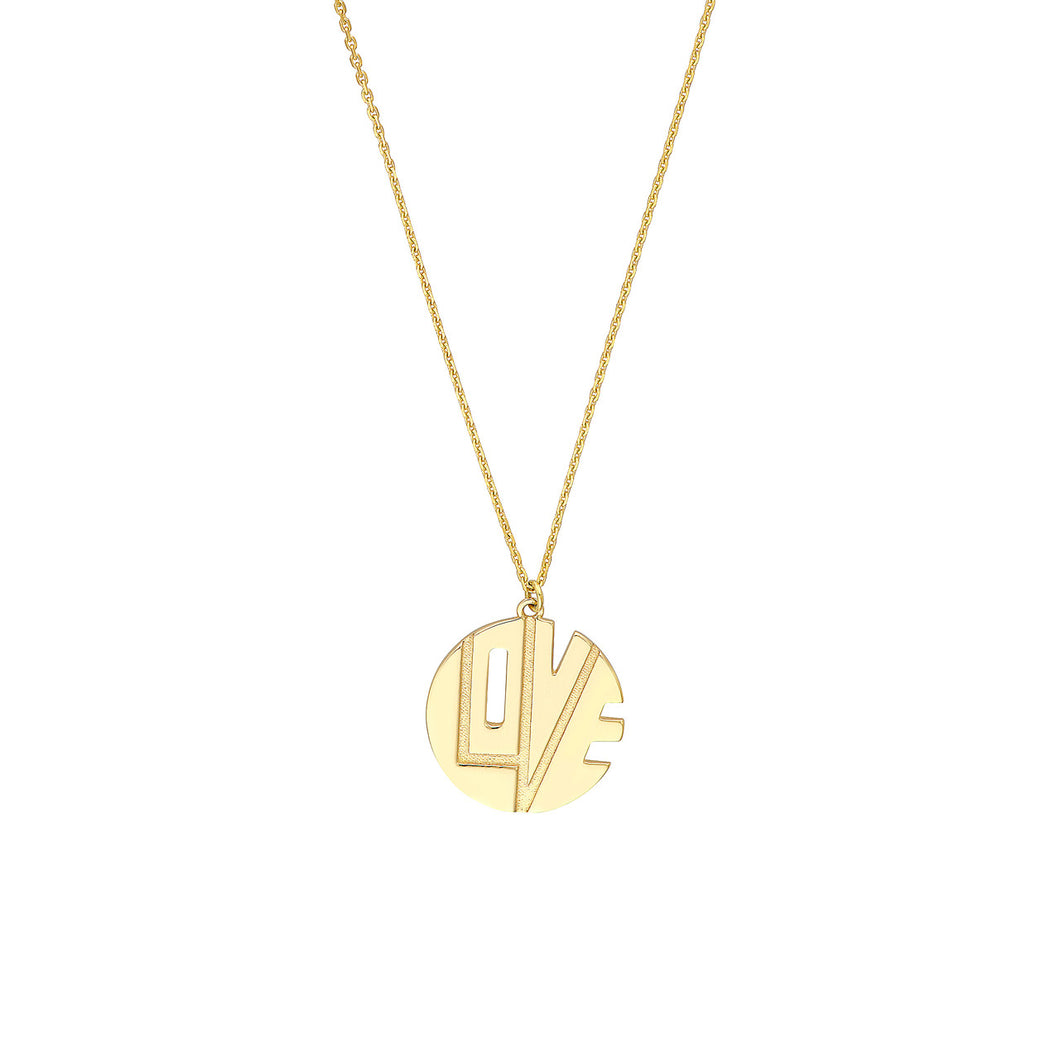 Well Rounded Love Medallion 14kt Gold Necklace