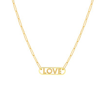 Load image into Gallery viewer, Love Paper Clip 14kt Gold Necklace