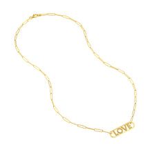 Load image into Gallery viewer, Love Paper Clip 14kt Gold Necklace