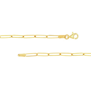 Love Paper Clip 14kt Gold Necklace