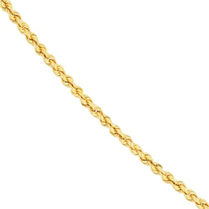 14kt Gold Classic Light Rope Chain with Lobster Lock 2.30mm