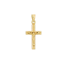 Load image into Gallery viewer, 14K Textured Crucifix Pendant