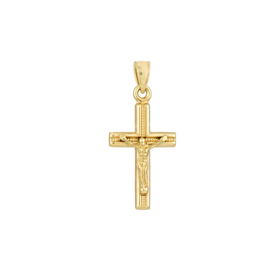 14K Textured Crucifix Pendant