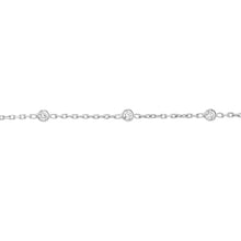 Load image into Gallery viewer, Adjustable Sterling Silver Anklet with CZ Stations 10&quot;