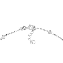 Load image into Gallery viewer, Adjustable Sterling Silver Anklet with CZ Stations 10&quot;