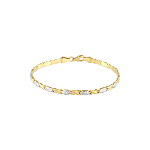 XOXO  Hugs and Kisses Stampato 14kt Gold Bracelet