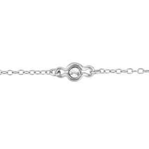 Adjustable Sterling Silver Diamond Illusion Anklet 10"