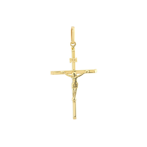 10K Gold High Polished Crucifix Pendant