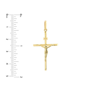 10K High Polished Crucifix Pendant